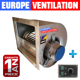 Moteur hotte 10/10 - 3900 m3/h - 550W - 230v - Type escargot 10/10 avec variateur 8A pour caisson d'extraction hotte 10/10